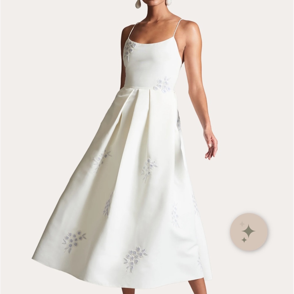 Sachin + Babi Audra Floral-Embroidered Faille Midi Dress